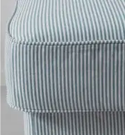 IKEA Stocksund Footstool Slipcover Remvallen Blue White Stripe Ottoman Cover New