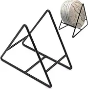 ENKORE Coaster Holder Extra Wide Triangle Design - Black Metal Rack Hold 4 to 8 Pieces Upright Standing for Better Display and Storage or Handle - Fit Round or Square Drink Mats, Sold Without Coasters