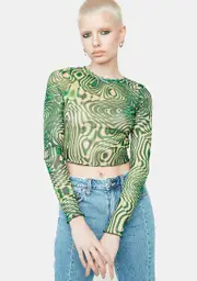 My Third Eye Mesh Crop Top