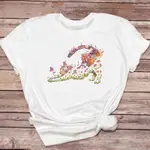 FOAO888現貨CUTE CAT  T-SHIRT夏季時尚花卉小貓植物圓領短袖T恤女復古個性