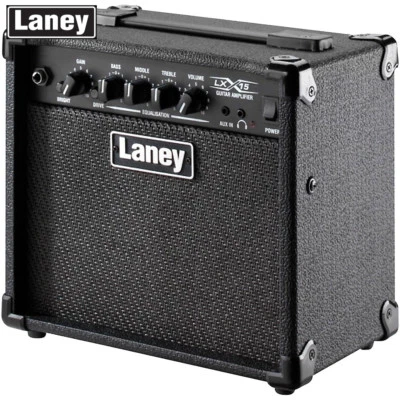Laney LX Series LX15 15 Watts RMS Black Electric Guitar Amplifier with 3 Band EQ