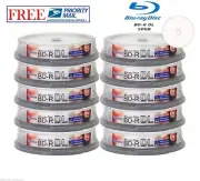 100 Pack SmartBuy Blu-ray BD-R BDR DL Dual Layer 6X 50GB Inkjet Printable Disc