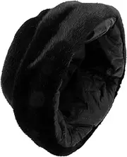 [COLLBATH] Mens Vintage Style Russian Hat Faux Fur Warm Beanie Cap for Outdoor Activities Black