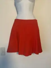 New NWT Ann Taylor Orange Stretch A-Line Skirt Flared Lined Machine Washable 00
