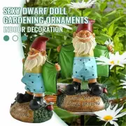 Sexy Funny Dwarf Ornament Gnome Statue Home Garden Outdoor Yard Decor Gift 2Pcs