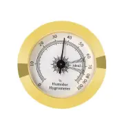 Digital Cigar Humidor Hygrometer Thermometer Temperature Round Gold Gauge New