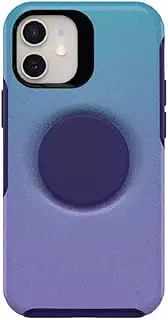 OtterBox + POP Symmetry Series iPhone 12 Mini Case - Making Waves Purple and Blue Sparkles Graphic Design, Apple Phonecase, Attached Popsocket, Raised Screen Bumper, Wireless Charging Compatible
