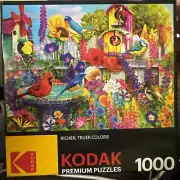Kodak Premium Puzzle 1000 Pieces Bird Bath Garden by Lars Stewart Factory Sealed