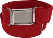 [CTM] Kids' Adjustable Elastic Belt with Magnetic Buckle, Red