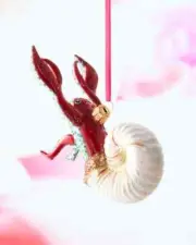 Neiman Marcus Hermit Crab Hand-Blown Glass with Glitter Christmas Ornament