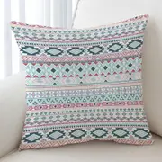 Mint Hues Aztec Stripes Cushion Cover