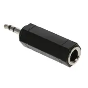 3.5mm 1/8" Male to 6.35mm 1/4" Female TRS Stereo Audio Headphone Adapter Nickel