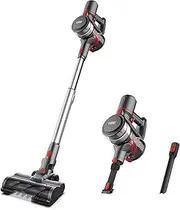 [TOPPIN] Stick Vacuum Cleaner Cordless - 6 in 1 Powerful 12Kpa Suction Stick Vacuum, Lightweight and Large Capacity, Up to 28 min Runtime, Ideal for Home Hard Floor Carpet Car Pet(RED)
