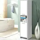 185 cm Bathroom Tallboy Toilet Storage Cabinet Laundry Cupboard Adjustable Shelf