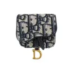 二手品 DIOR SADDLE AIRPODS 緹花布耳機套(藍)