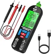 BSIDE Smart Digital Multimeter Electrical Voltmeter Tester, Rechargeable with Red & Green Backlight, Measures Capacitance Diode Ohm Continuity V-Alert DC AC Voltage
