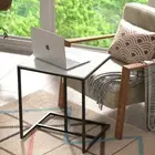 Marble Widen Bed Sofa Side Table Workstation LivingRoom TV Tray Accent Furniture