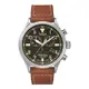 TIMEX 160周年刻劃時代計時皮帶腕錶-銀黑x卡其-TW2P84300-43mm