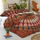 Mandala Boho Duvet Quilt Cover Indien Bedding Set Pillowcases Single Double King