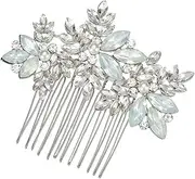 HONMEET Bride Crystal Hair Comb Elegant Hairpin Headpiece for Weddings Special Occasions Bridal Looks Delicate Stable Charming Design for Brides Bridesmaids