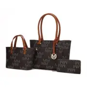 MKF Collection by Mia K. MKF-MU6365W-BR Lady II M Signature Tote Bag & Wallet...