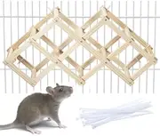 Jevnd Wooden Rat Climbing Toys, Natural Pet Rat Cage Accessories Climbing Ladder, Fancy Rats Enrichment Toy Activities, Hanging Rodent Toys for Pet Rats in Cage Playing Chewing (M, 1pc)