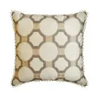 Ivory, Beige, Grey Cotton Linen Boho 16"x16" Throw Pillow Cover- Medina Artistry