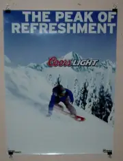 COORS COORS LIGHT SNOWBOARD SNOWBOARDER BEER POSTER.