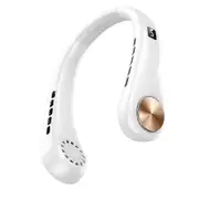 Portable Neck Fan Rechargeable 3000mAh USB Hands Free Wearable Bladeless Mini Fan 3 Speed Personal Cooling Fan White