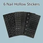 12 Sheets French Design Nail Manicure Art Irregular Pattern Tattoo Stencil
