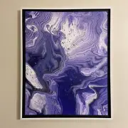 Purple abstract original new signed modern acrylic canvas painting | ships free