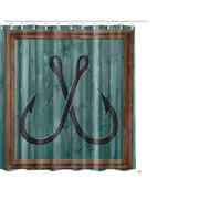 Vintage Wooden Printed Shower Curtains Bathroom Decor Accessory-21
