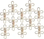 [WOFASHPURET] Chinese Hanfu Qipao Metal Buttons 10 Sets of Decorative Embroidered Buttons for Clothing Crafts