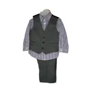 Nwt Van Heusen Baby Boy 3Pc Dress Suit Vest 12m Gray Formal Tuxedo No Tie