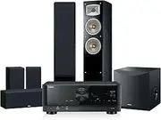 Yamaha YHT-4A 5.2ch Home Theatre Package with Bluetooth, MusicCast, DAB+ Digital Radio, AirPlay 2, Premium 330 Series Speakers, Black