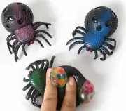 Squish Scary Spider Squeeze Stress Ball Rainbow Pearls Pop It Fidget Toys