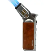 Jobon Silver Orange 4 Flame Jet Windproof Refillable Lighter Powerful Blow Torch