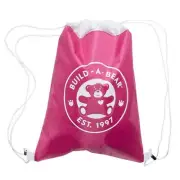 Build-A-Bear Workshop Pink & White Logo Drawstring Bag Backpack Tote