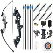 30/40/50 Pound Archery 51 Inch Recurve Bow and Arrow Set Riser Longbow Kit