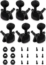 Metallor Semiclosed Guitar String Tuning Pegs Tuning Keys Machine Heads Tuners 3L 3R for Acoustic Guitar or Electric Guitar parts Accessories Black.