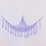 Toy Clothing Storage Artifact, Hand Woven mesh Bag, Dormitory, Student Dormitory, bunk Bed, Wall Corner usable(Purple)