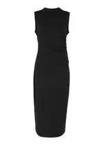 Vince Ruched Knitted Midi Dress - Black - XL (UK16 / XL) XL (UK16 / XL)