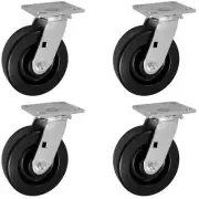 CasterHQ- 8" X 2" | Swivel Caster Set of 4 | PHENOLIC Wheel | 4,000 LBS Capacity