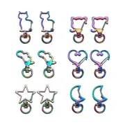 12pc Mixed Multi-color Alloy Swivel Lobster Claw Clasps Swivel Snap Hook 32~41mm