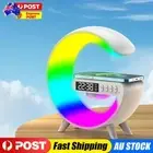 Wireless Speaker Charger Table Lamp with Alarm Clock for Bedroom (White)