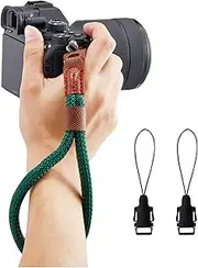 [WANBY] Camera Wrist Strap Soft Cotton Hand Strap with Quick Release Buckles Camcorder Comfort Antislip Security Wrist Strap for Women Men All DSLR Universal SLR Cameras (Green)
