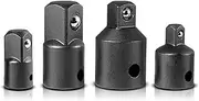 NPKNGZTATW 1/4 Inches 3/8 Inches 1/2 Inches Universal Joint Set Ratchet Angle Extension Bar Socket Adapter Manual and Pneumatic Bendable Adapter Socket Tools Sleeve Socket(4pcs-Black)