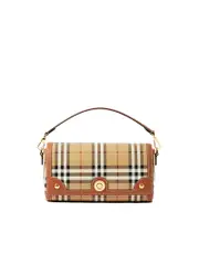 Burberry Top Handle Note Bag In Briar Brown