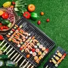 10pcs/set Anti-scald Flat Barbecue Skewers Outdoor Picnic Camping