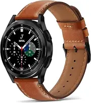 Tasikar Leather Bands Compatible with Samsung Galaxy Watch Ultra 47mm 7/6/5/4 Band/Watch 6 Classic 43mm 47mm/Watch 5 Pro Band, Genuine Leather Strap for Galaxy Watch 4 Classic/Watch 3